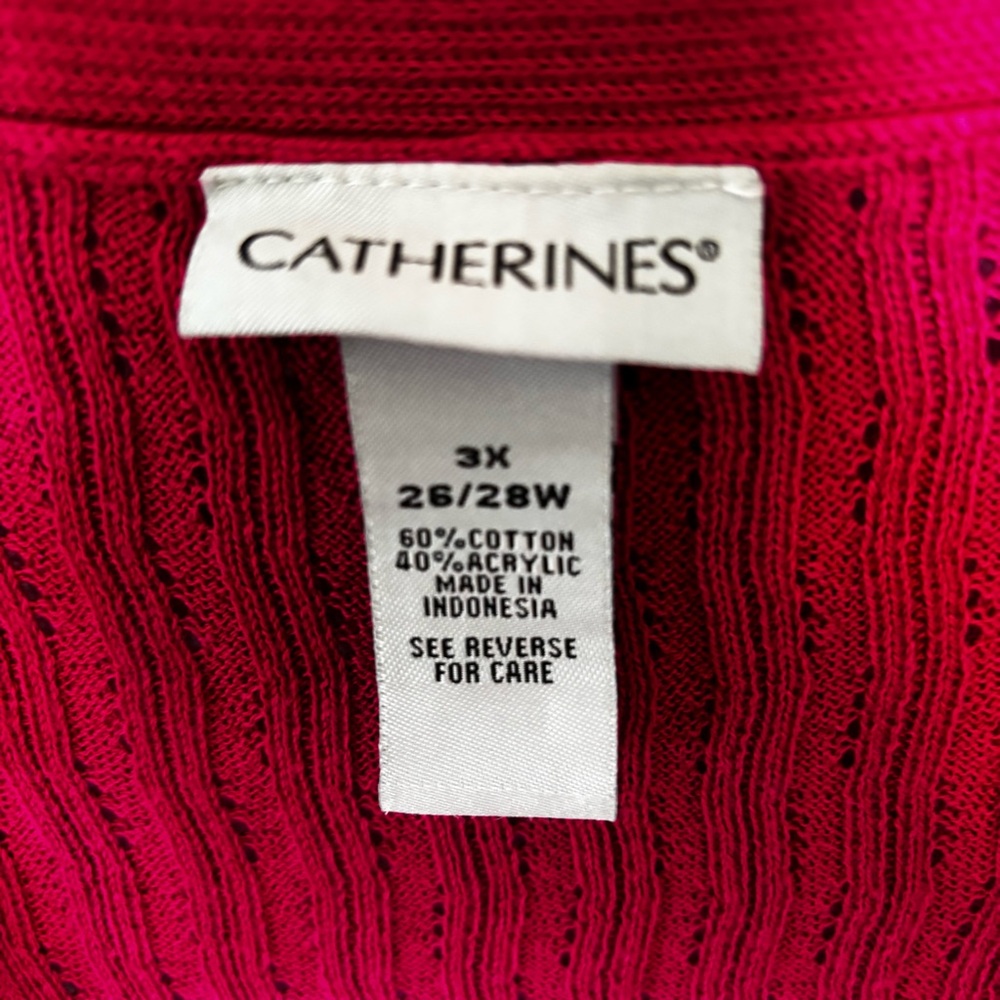 Catherines Raspberry Open Cardigan size 3x - Picture 7 of 8